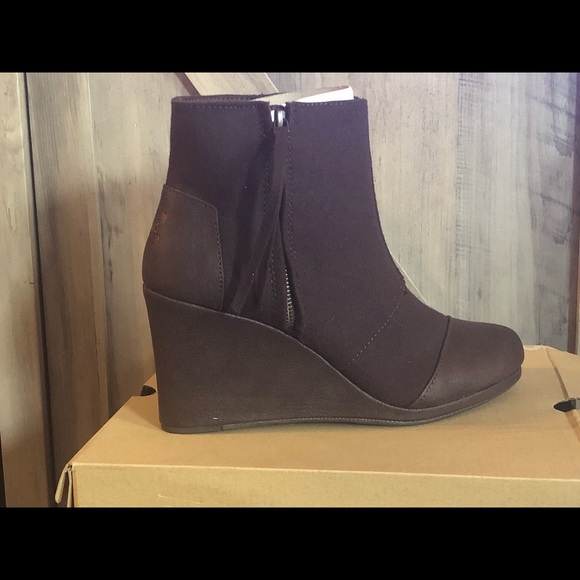 TOMS Desert Wedge High Dark Brown Worm Size 11 - Picture 2 of 4